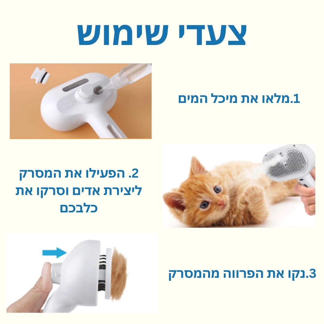 מסרק אדים לפרווה מבריקה | קבלו תמצית לפרווה בריאה וחיזוק הפרווה בחינם!